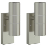 Vidaxx applique d'extérieur 2 pcs argent 7 x 10 x 22 cm acier inoxydable et verre