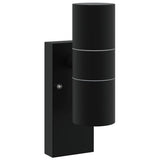 Vidaxx applique d'extérieur noire 7 x 10 x 22 cm acier inoxydable et verre
