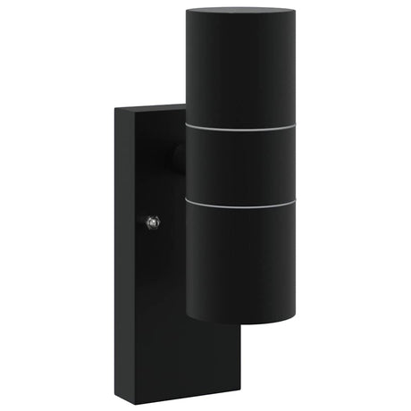 Vidaxx applique d'extérieur noire 7 x 10 x 22 cm acier inoxydable et verre