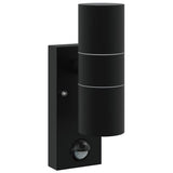 Vidaxx applique d'extérieur noire 7 x 10 x 22 cm acier inoxydable et verre