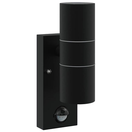 Vidaxx applique d'extérieur noire 7 x 10 x 22 cm acier inoxydable et verre