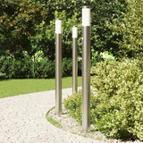 VidaXL borne d'éclairage avec capteur 3 pièces 110 cm acier inoxydable IP44