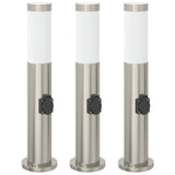 Vidaxx borne d'éclairage avec douille 3 pièces 50 cm acier inoxydable IP44