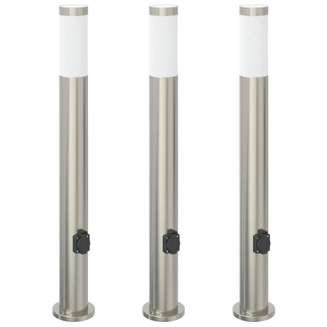 Vidaxx borne d'éclairage avec douille 3 pièces 80 cm acier inoxydable IP44
