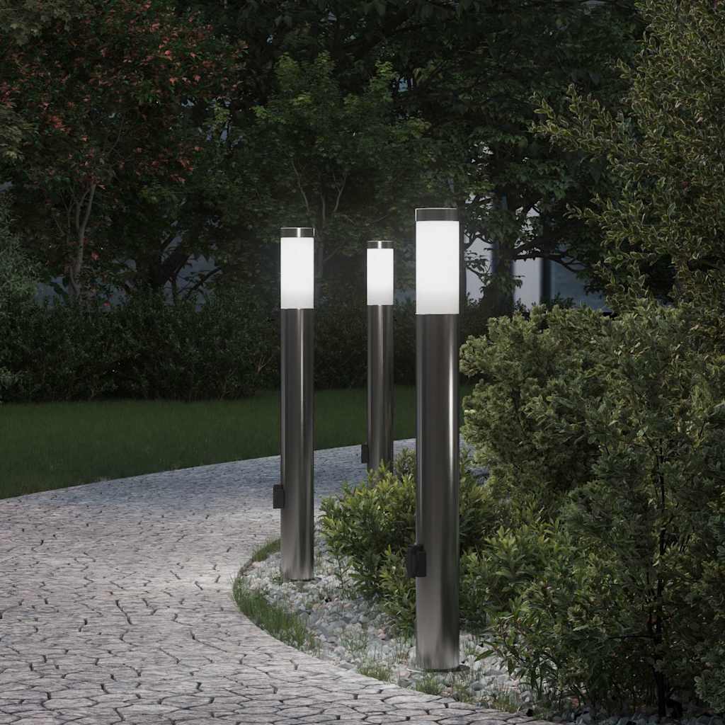 Vidaxx borne d'éclairage avec douille 3 pièces 80 cm acier inoxydable IP44