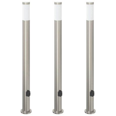 Vidaxx borne d'éclairage avec douille 3 pièces 110 cm acier inoxydable IP44
