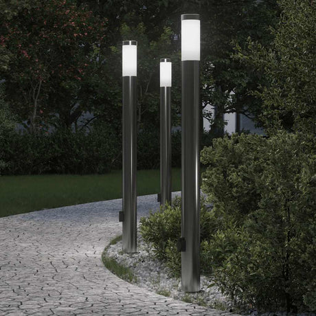 Vidaxx borne d'éclairage avec douille 3 pièces 110 cm acier inoxydable IP44