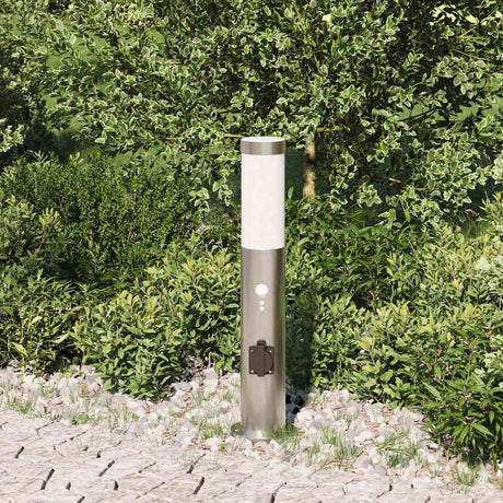 Vidaxx borne d'éclairage avec capteur et prise 50 cm inox IP44