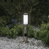 Vidaxx borne d'éclairage avec capteur et prise 50 cm inox IP44