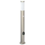 Borne d'éclairage Vidaxl avec capteur et douille 80 cm inox IP44