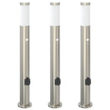 Vidaxx borne d'éclairage avec capteur et prise 3 pièces 80 cm acier inoxydable IP44