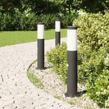 VidaXL borne d'éclairage avec capteur 3 pièces 50 cm acier inoxydable IP44