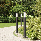 VidaXL borne d'éclairage avec capteur 3 pièces 80 cm acier inoxydable IP44