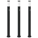 VidaXL borne d'éclairage avec capteur 3 pièces 110 cm acier inoxydable IP44