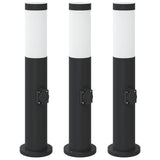 Vidaxx borne d'éclairage avec douille 3 pièces 50 cm acier inoxydable IP44