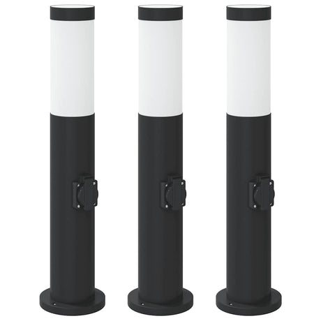 Vidaxx borne d'éclairage avec douille 3 pièces 50 cm acier inoxydable IP44