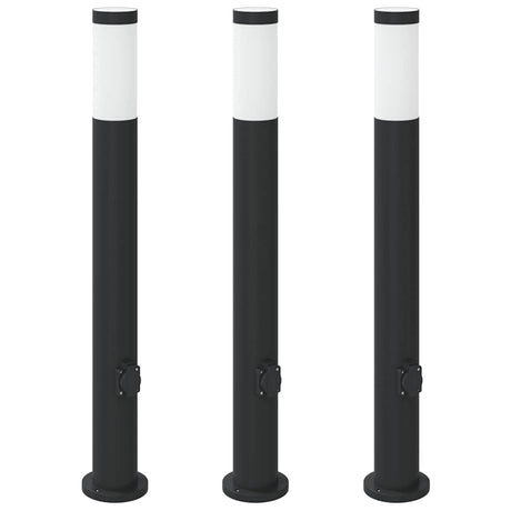 Vidaxx borne d'éclairage avec douille 3 pièces 80 cm acier inoxydable IP44