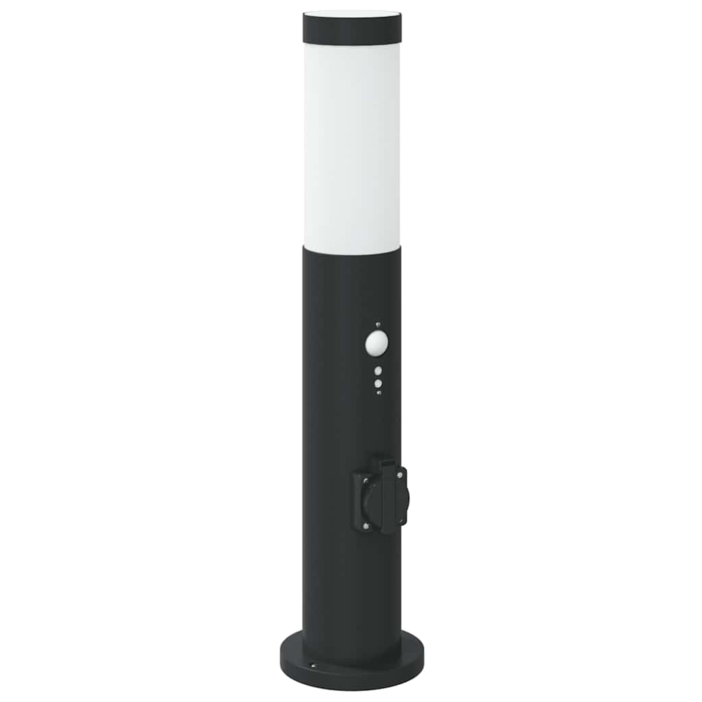 Vidaxx borne d'éclairage avec capteur et prise 50 cm inox IP44