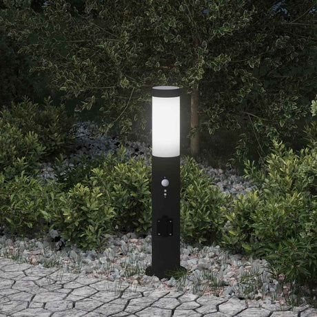 Vidaxx borne d'éclairage avec capteur et prise 50 cm inox IP44