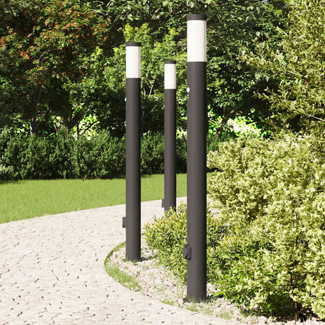 Vidaxx borne d'éclairage avec capteur et prise 3 pièces 110 cm acier inoxydable IP44