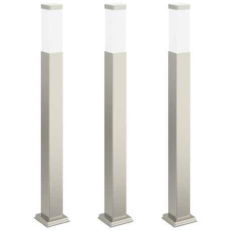 Vidaxx borne lumineuse 3 pièces 80 cm acier inoxydable IP44