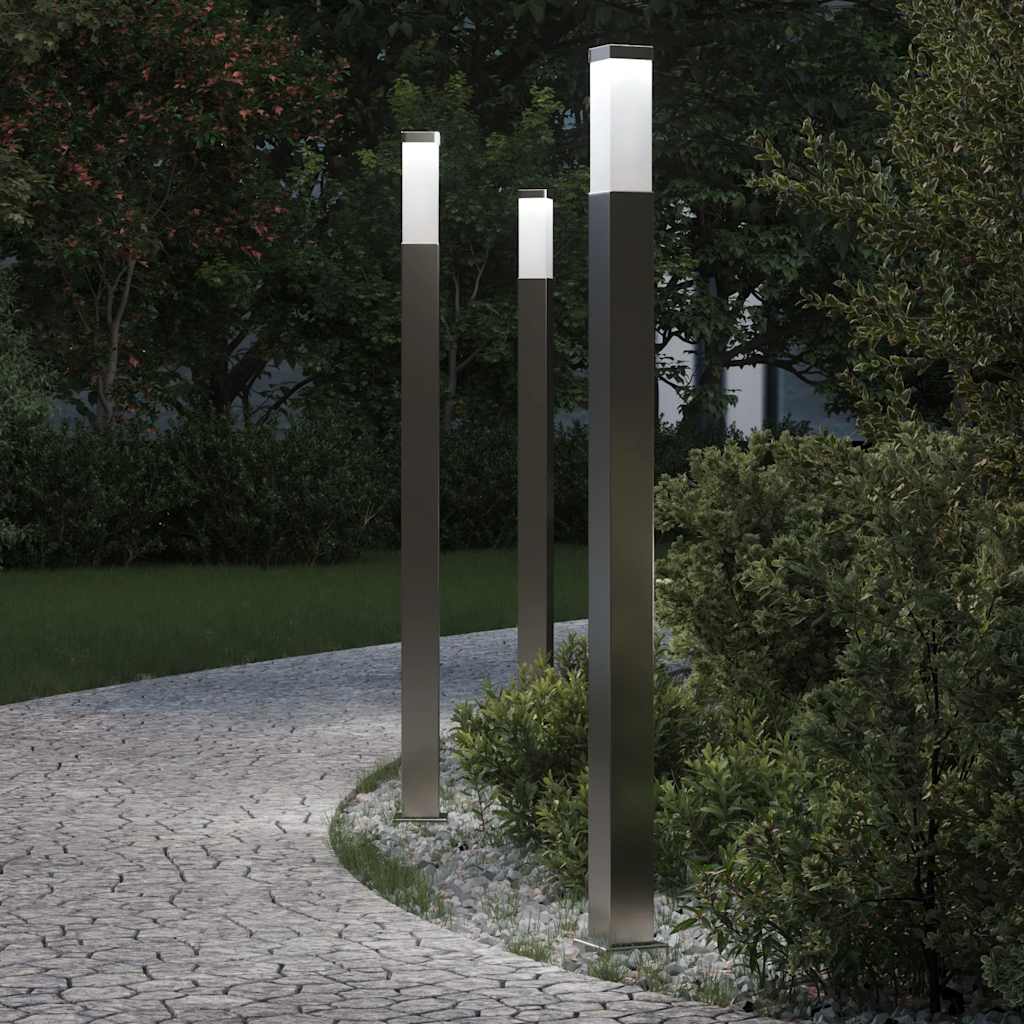 Vidaxx borne lumineuse 3 pièces 110 cm acier inoxydable IP44