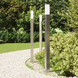 VidaXL borne d'éclairage avec capteur 3 pièces 110 cm acier inoxydable IP44