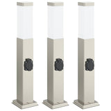 Vidaxx borne d'éclairage avec douille 3 pièces 50 cm acier inoxydable IP44