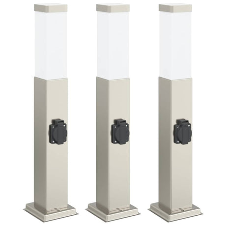 Vidaxx borne d'éclairage avec douille 3 pièces 50 cm acier inoxydable IP44