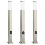 Vidaxx borne d'éclairage avec douille 3 pièces 80 cm acier inoxydable IP44