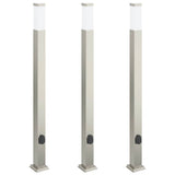 Vidaxx borne d'éclairage avec douille 3 pièces 110 cm acier inoxydable IP44