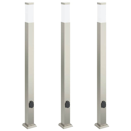 Vidaxx borne d'éclairage avec douille 3 pièces 110 cm acier inoxydable IP44