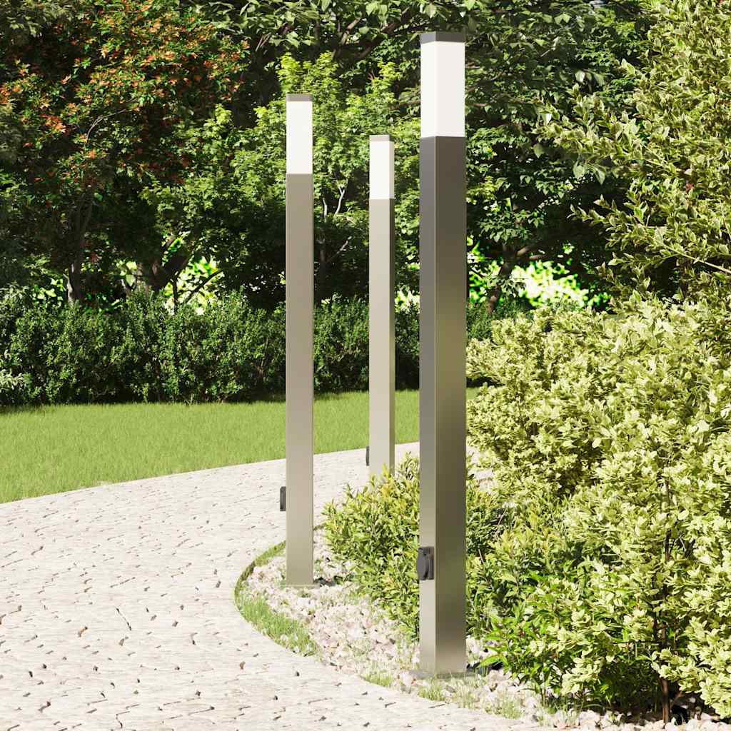 Vidaxx borne d'éclairage avec douille 3 pièces 110 cm acier inoxydable IP44