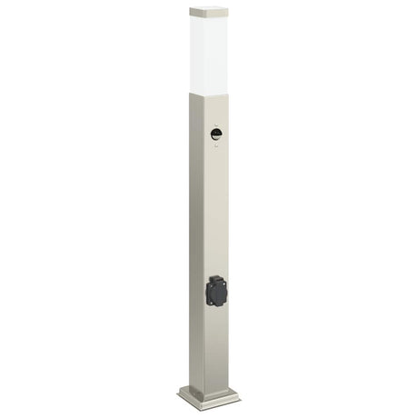 Borne d'éclairage Vidaxl avec capteur et douille 80 cm inox IP44