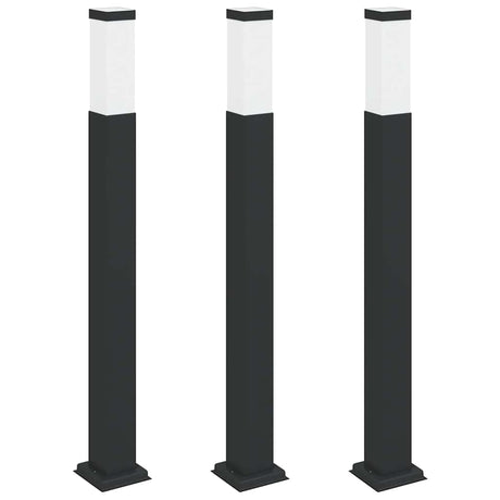 VidaXL borne d'éclairage 3 pièces 80 cm noir IP44