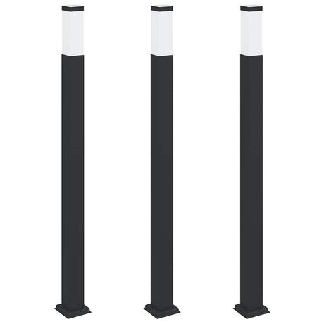 VidaXL borne d'éclairage 3 pièces 110 cm noir IP44