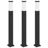 VidaXL borne d'éclairage avec capteur 3 pièces 80 cm noir IP44