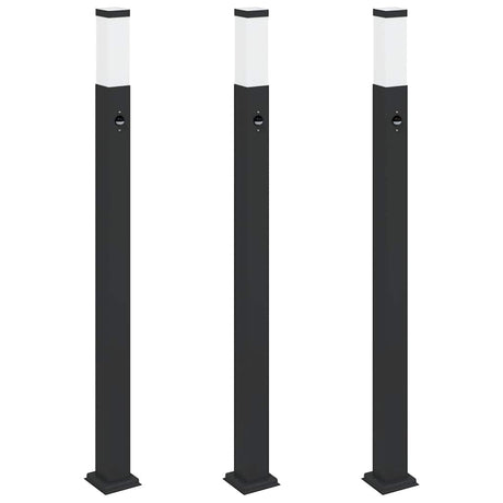Vidaxx borne d'éclairage avec capteur 3 pièces 110 cm noir IP44