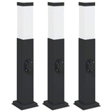 Vidaxx borne d'éclairage avec prise 3 pièces 50 cm noir IP44