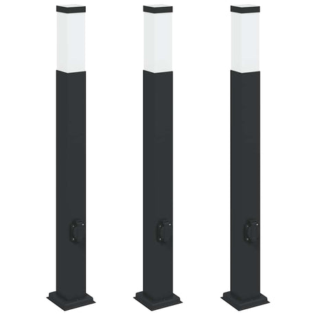 Vidaxx borne d'éclairage avec prise 3 pièces 80 cm noir IP44