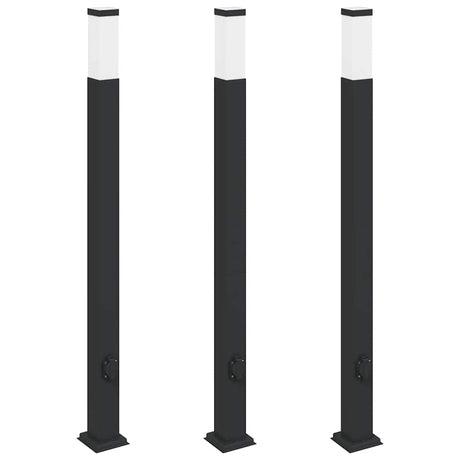 Vidaxx borne d'éclairage avec prise 3 pièces 110 cm noir IP44