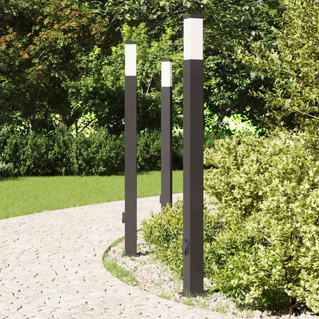 Vidaxx borne d'éclairage avec prise 3 pièces 110 cm noir IP44
