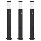 Vidaxx borne d'éclairage avec capteur et prise 3 pièces 80 cm noir IP44