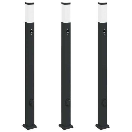 Vidaxx borne d'éclairage avec capteur et prise 3 pièces 110 cm noir IP44