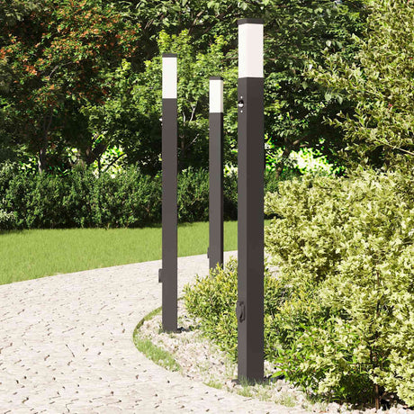 Vidaxx borne d'éclairage avec capteur et prise 3 pièces 110 cm noir IP44