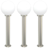 Vidaxx borne lumineuse 3 pièces 80 cm acier inoxydable IP44