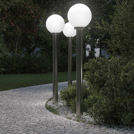 Vidaxx borne lumineuse 3 pièces 120 cm acier inoxydable IP44