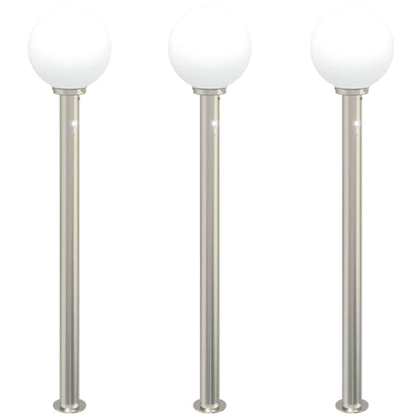 Vidaxx borne d'éclairage avec capteur 3 pièces 120 cm acier inoxydable IP44