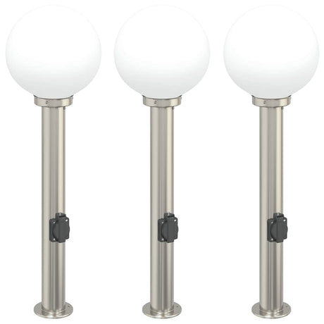 Vidaxx borne d'éclairage avec douille 3 pièces 80 cm acier inoxydable IP44
