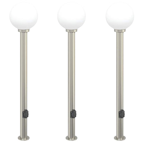 Vidaxx borne d'éclairage avec douille 3 pièces 120 cm acier inoxydable IP44